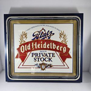Vintage Blatz Old Heidelberg Private Stock Beer Sign 1986